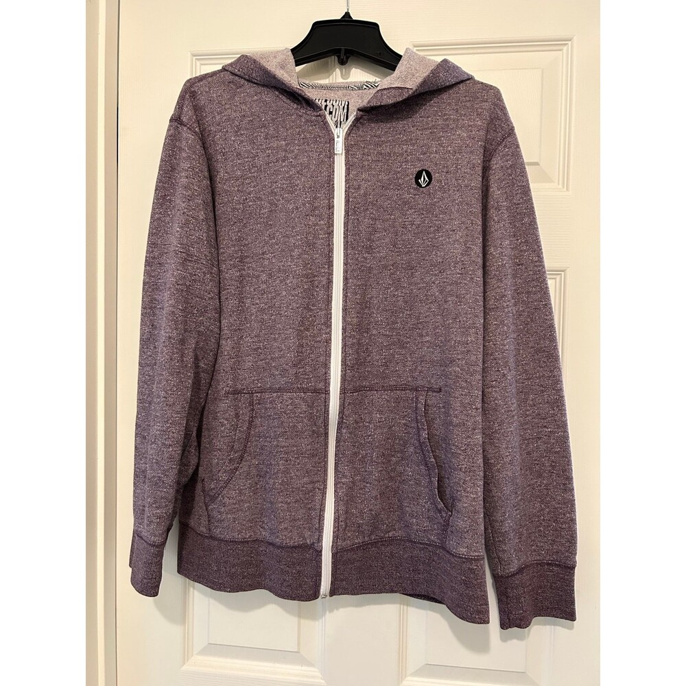 Volcom mens Full Zip Purple Hoodie Size XL